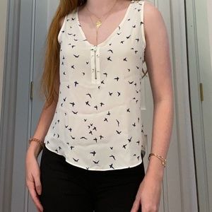M Michel Blouse with Bird Print